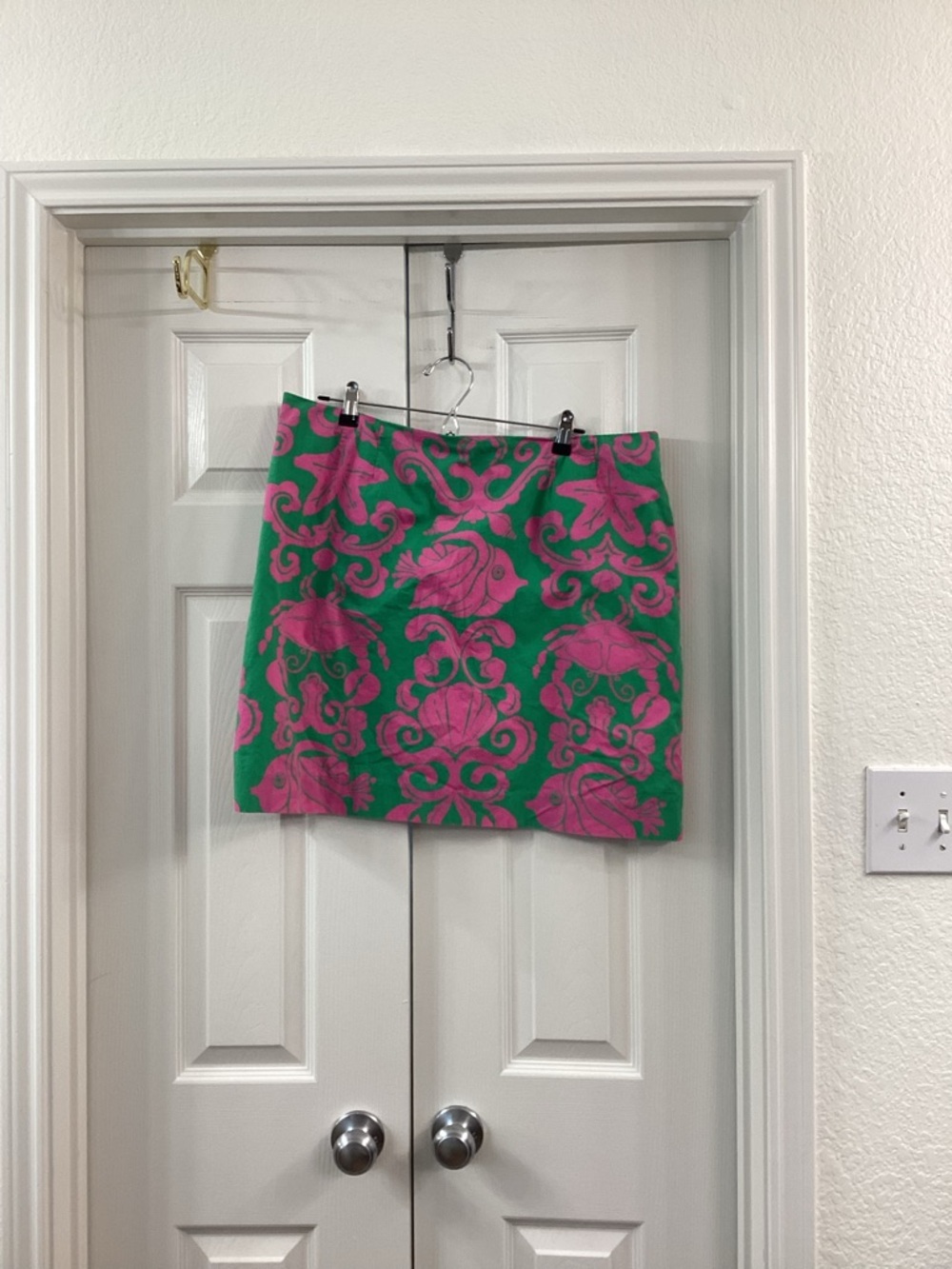 Vintage, Classic, old school Lilly Pulitzer Pink and Green Mini Skirt